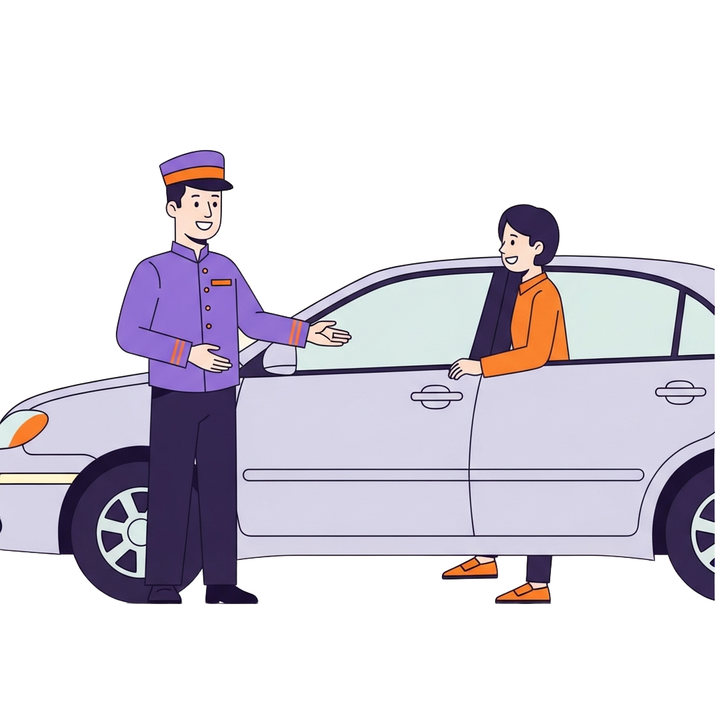 Rental car with driver